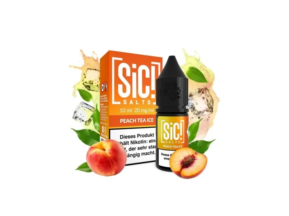 E-liquid Sic! Salts - Peach Tea Ice (Ledový broskvový čaj) 10ml